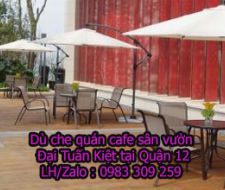Dù che quán cà phê sân vườn tại Quận 12