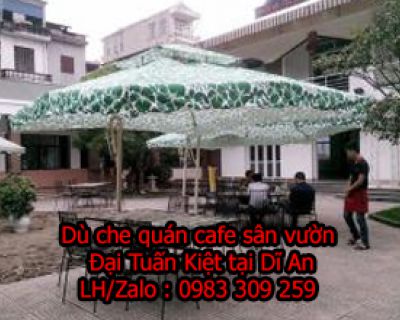 Dù che quán cà phê sân vườn tại Dĩ An