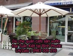 Dù che quán cà phê sân vườn tại Bình Phước