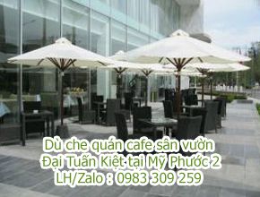 Dù che quán cà phê sân vườn tại Mỹ Phước 2