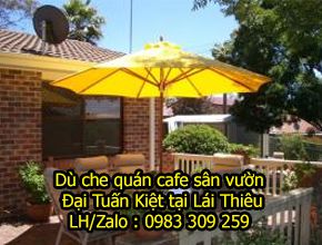 Dù che quán cà phê sân vườn tại Lái Thiêu