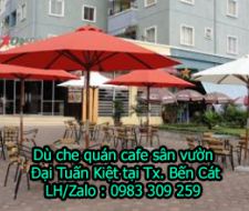 Dù che quán cà phê sân vườn tại Tx. Bến Cát