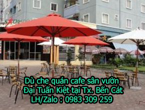 Dù che quán cà phê sân vườn tại Tx. Bến Cát