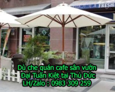 Dù che quán cà phê sân vườn tại Thủ Đức