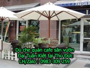 Dù che quán cà phê sân vườn tại Thủ Đức